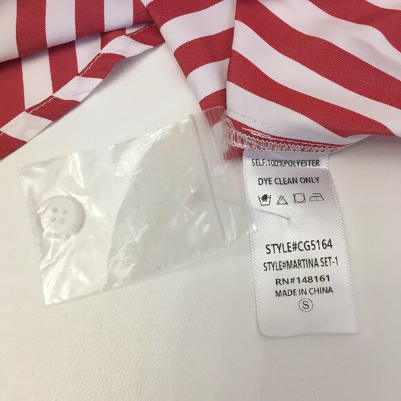 Buddy Love Womens Small Martina Two-Piece Set Red Stripe Lounge Wear Beach Cover - Picture 9 of 16